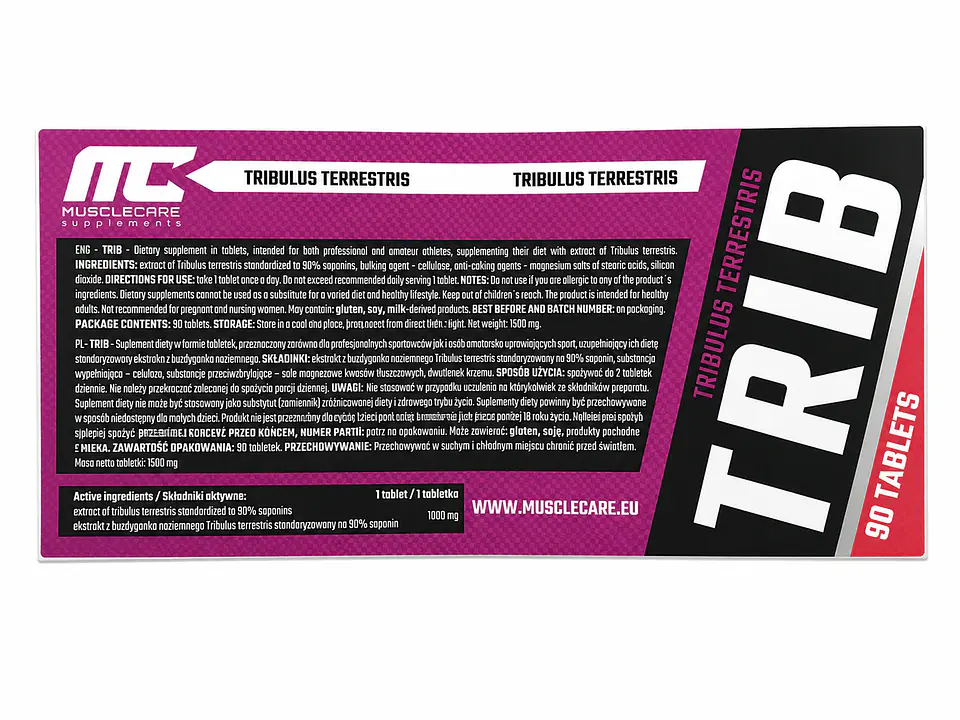 Trib 90 tabletas 1000mg - Muscle Care 2