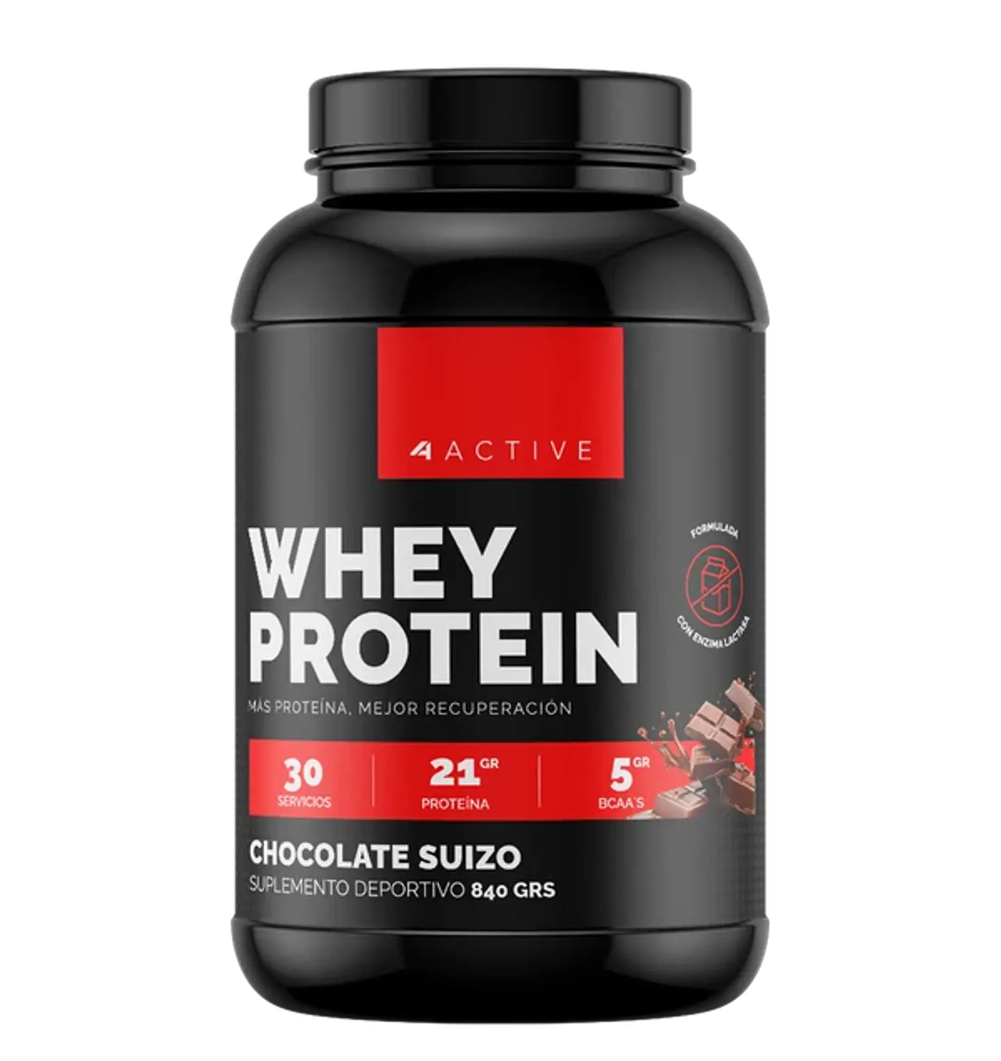 4Active Whey Protein 840g | 30 Servicios - Recuperación Muscular Diaria 1