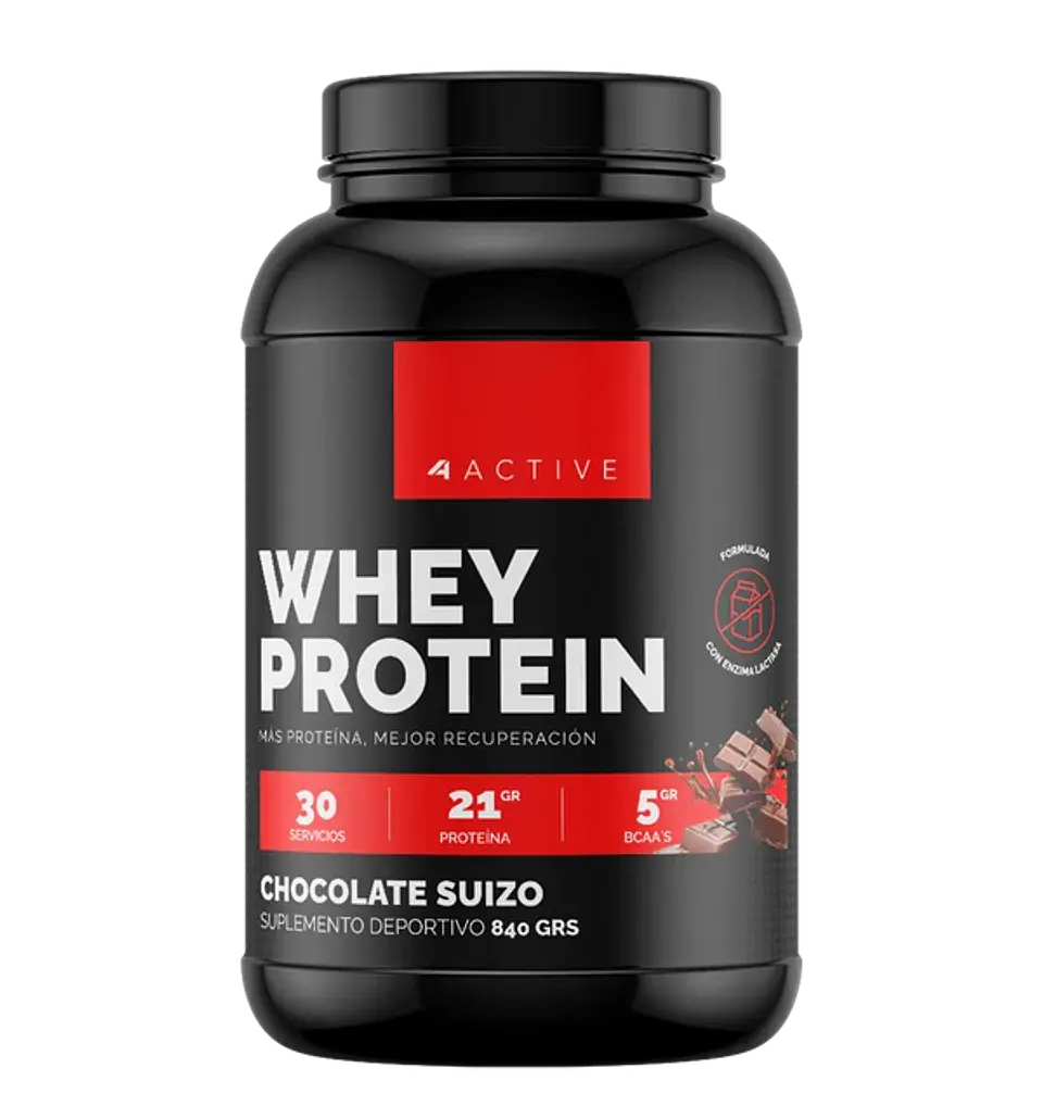 4Active Whey Protein 840g | 30 Servicios - Recuperación Muscular Diaria 1