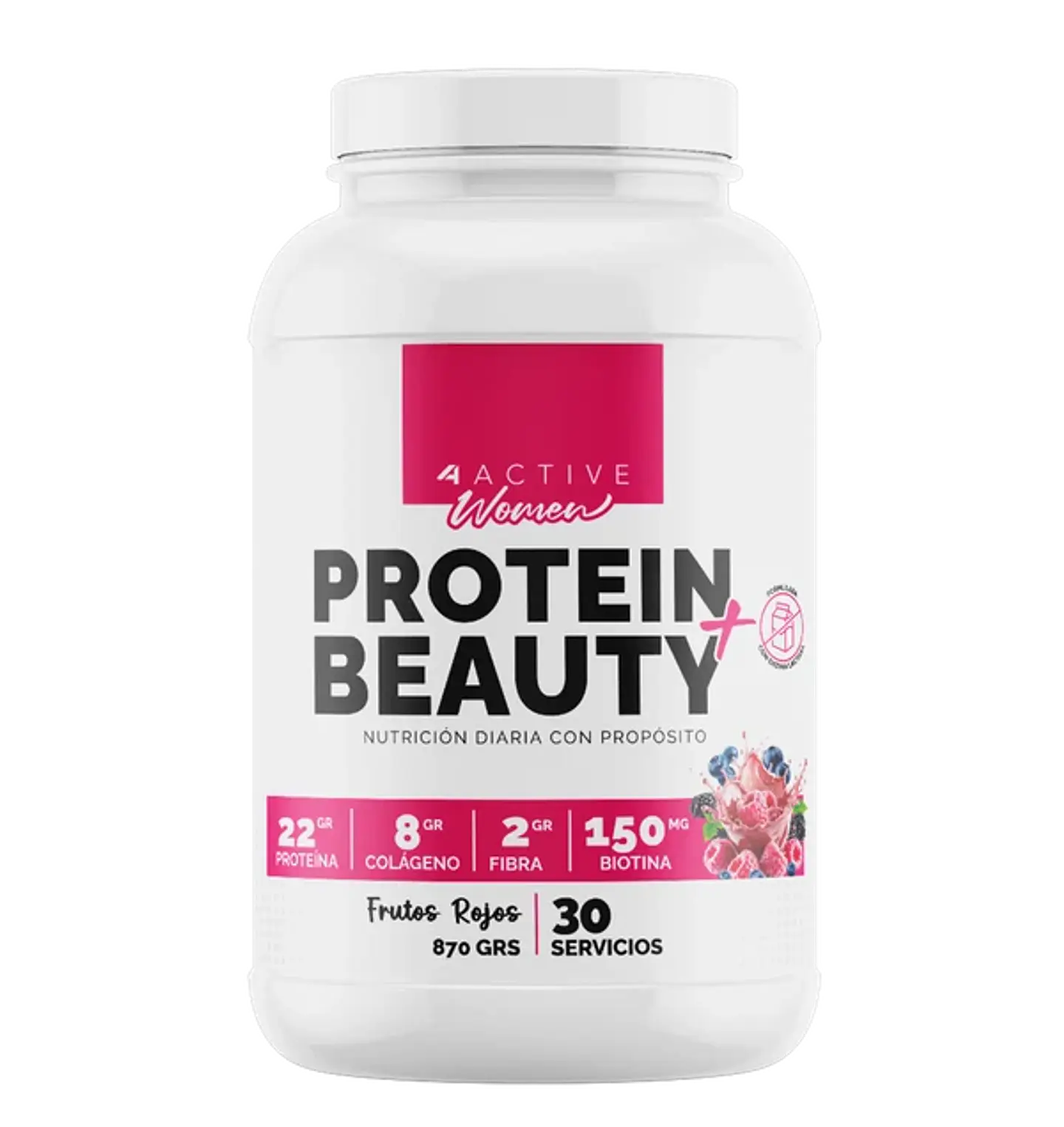4Active Protein Beauty+ Proteína 870g | 30 Servicios- Recuperación muscular diaria 1