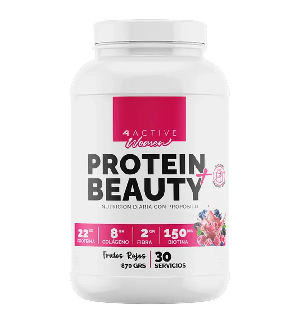 4Active Protein Beauty+ Proteína 870g | 30 Servicios- Recuperación muscular diaria 1