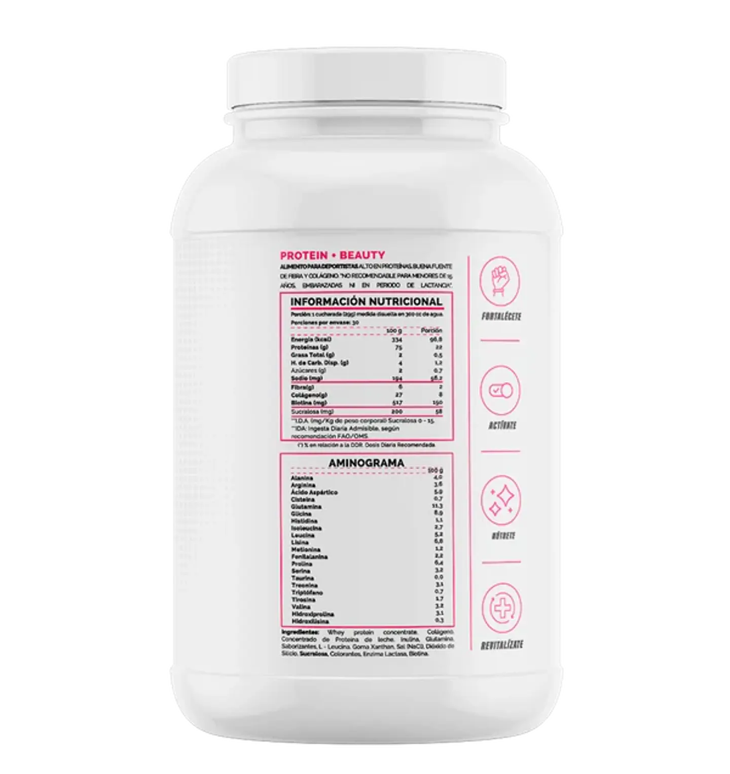 4Active Protein Beauty+ Proteína 870g | 30 Servicios- Recuperación muscular diaria 2
