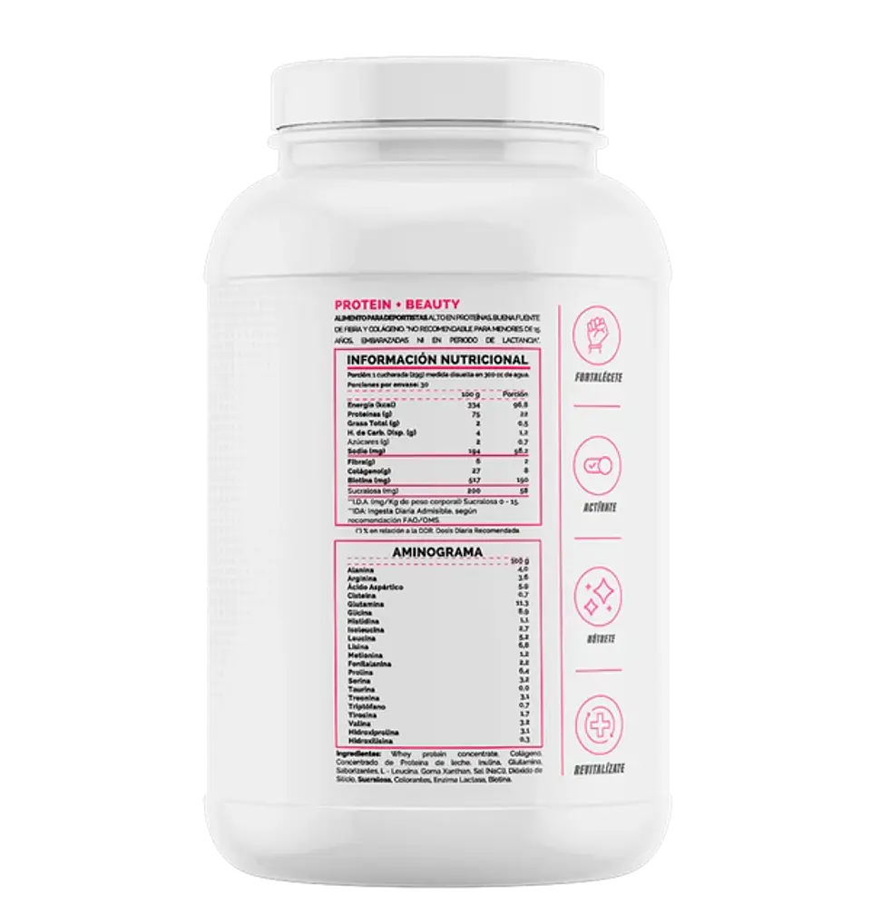 4Active Protein Beauty+ Proteína 870g | 30 Servicios- Recuperación muscular diaria 2
