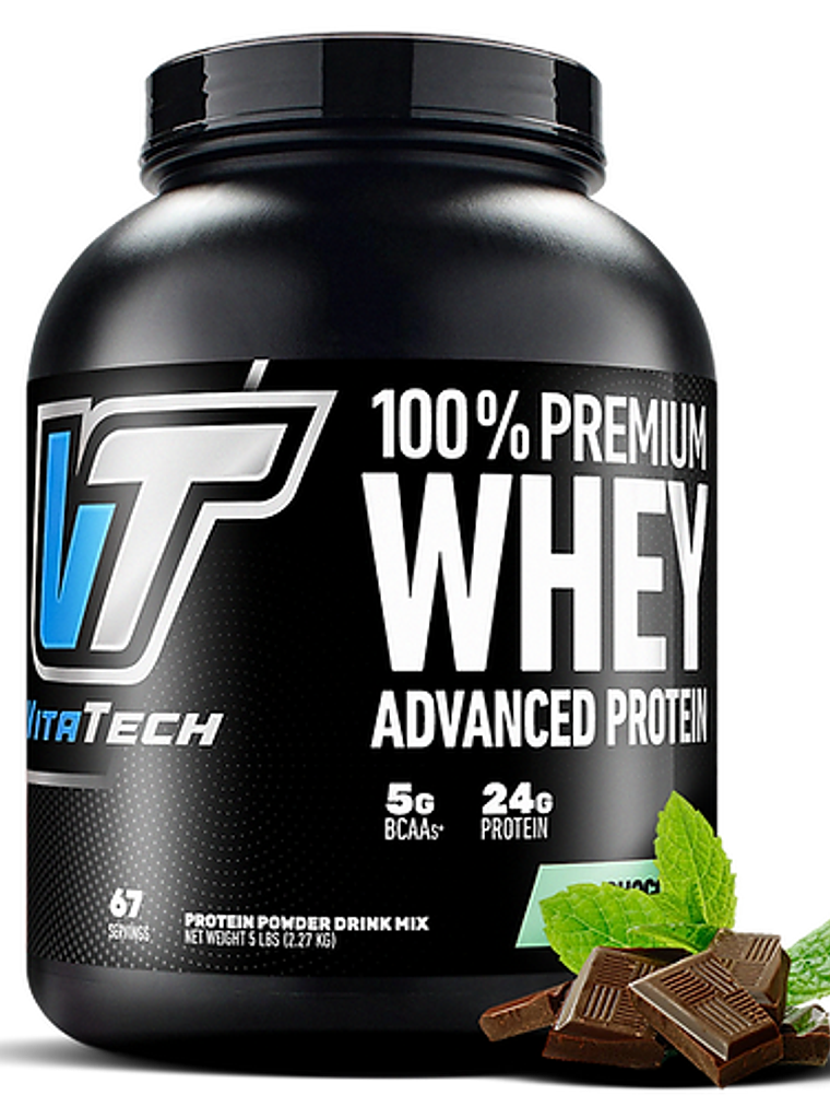 100% PREMIUM WHEY Advanced Protein - 5 lbs / 67 servicios, chocolate menta 1