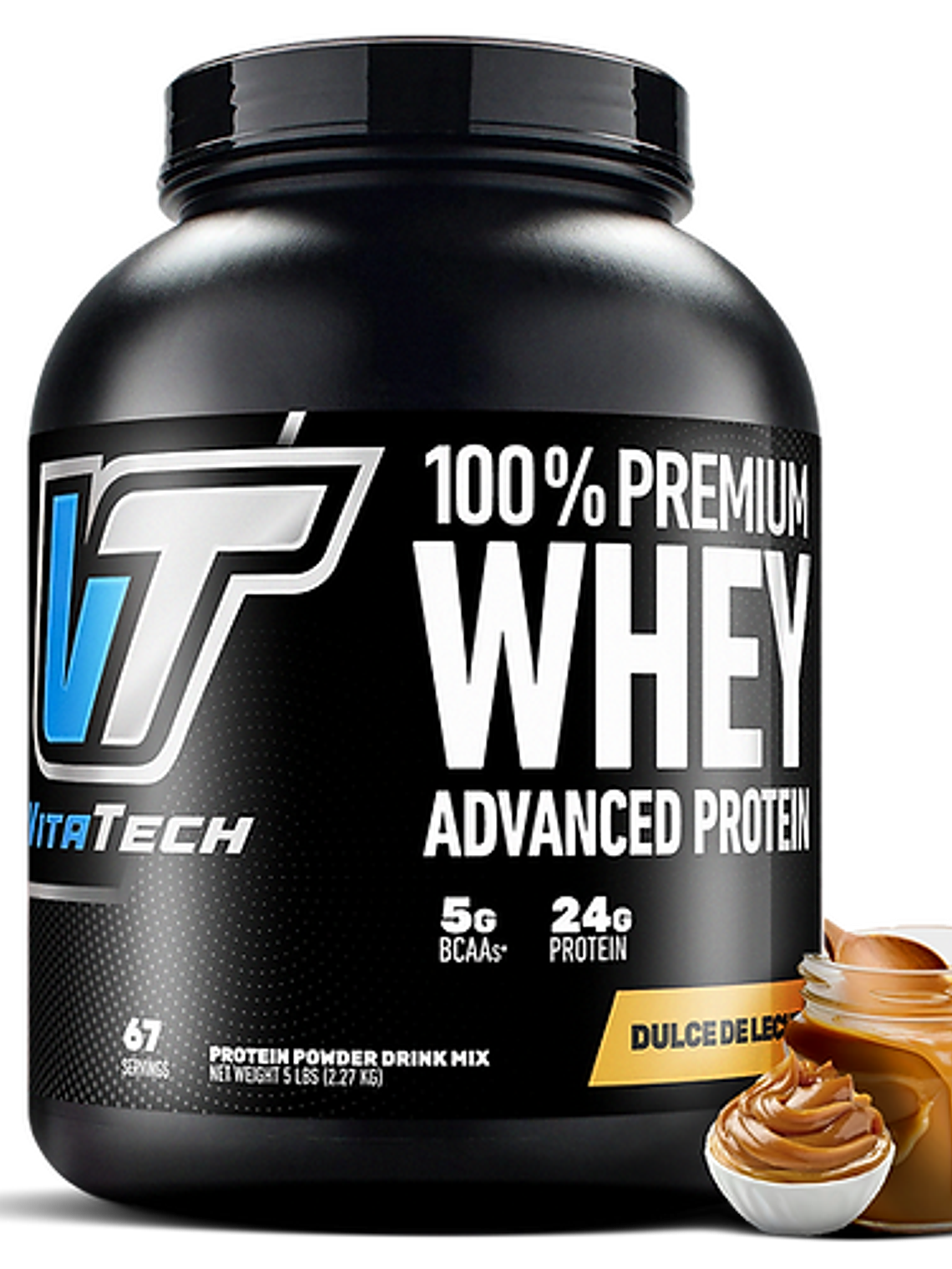 100% PREMIUM WHEY Advanced Protein - 5 lbs / 67 servicios, dulce de leche 1