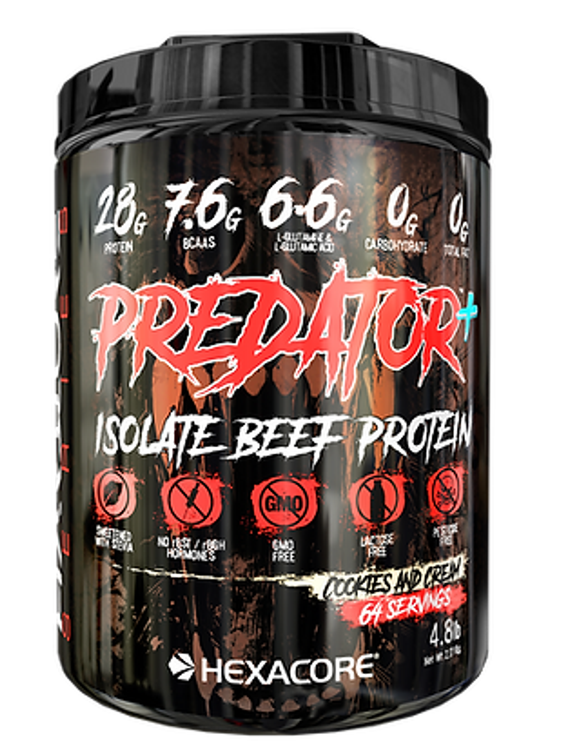 PREDATOR Isolate BEEF Protein - 4.8 lbs / 64 servicios, cookies and cream 1