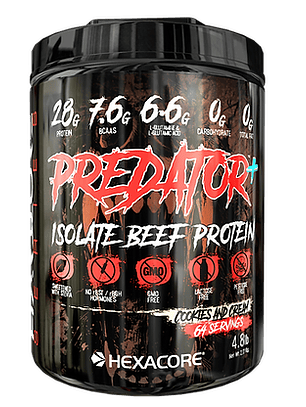 PREDATOR Isolate BEEF Protein - 4.8 lbs / 64 servicios, cookies and cream