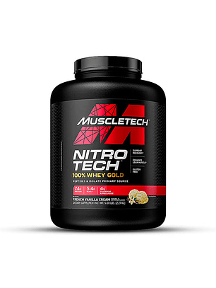 NitroTech 100% WHEY GOLD - 5.5 lbs / 69 servicios, french vainilla creme