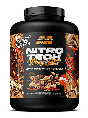 NitroTech 100% WHEY GOLD - 5 lbs / 65 servicios, chocolate peanut butter (LIMITED EDITION)