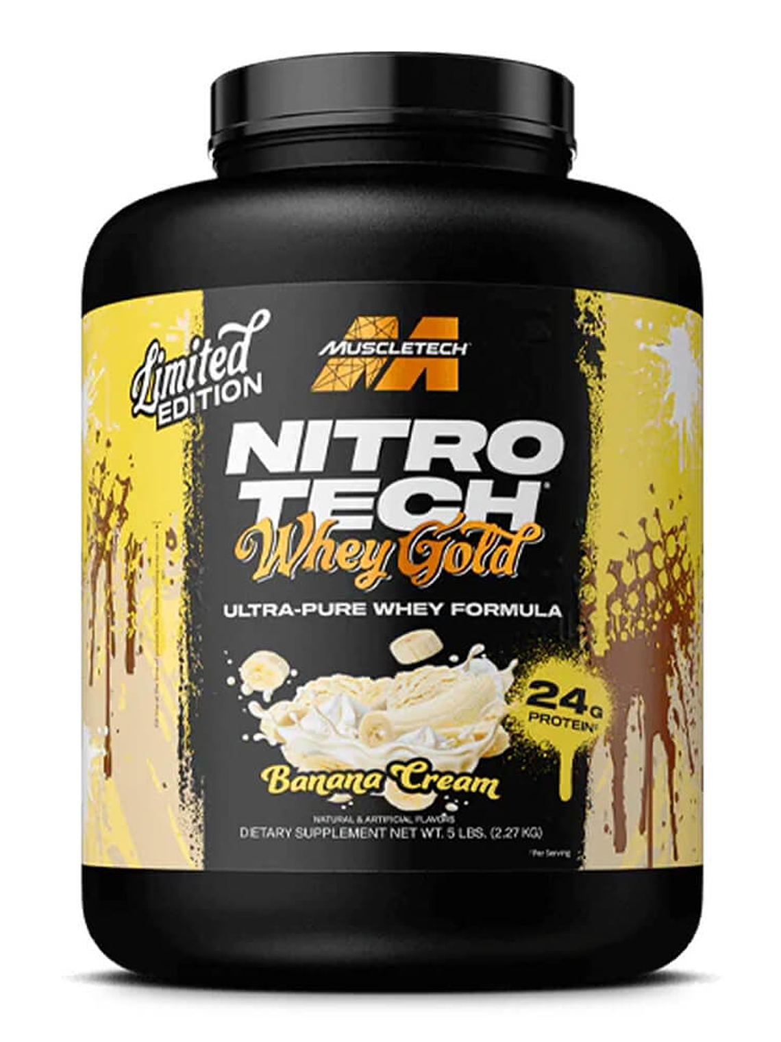 NitroTech 100% WHEY GOLD - 5 lbs / 68 servicios, banana cream (LIMITED EDITION) 1