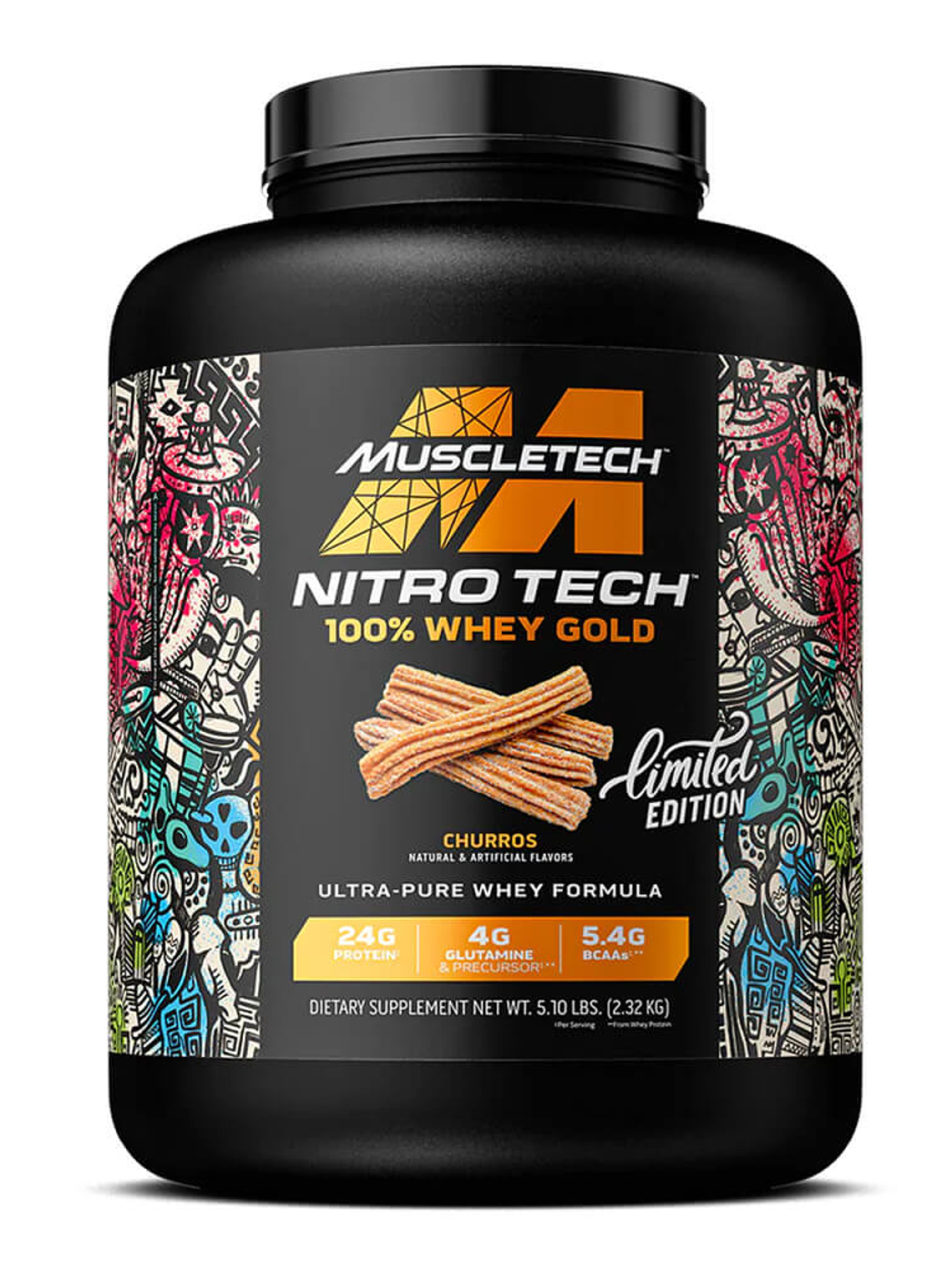 NitroTech 100% WHEY GOLD - 5.1 lbs / 69 servicios, churros (LIMITED EDITION) 1