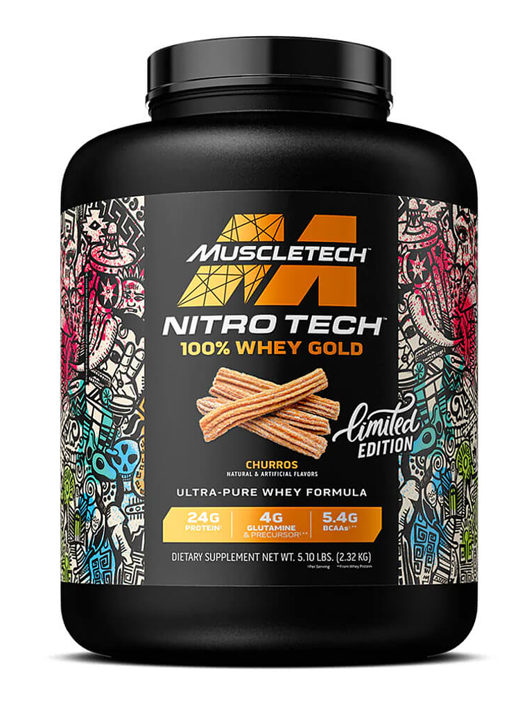 NitroTech 100% WHEY GOLD - 5.1 lbs / 69 servicios, churros (LIMITED EDITION) 1