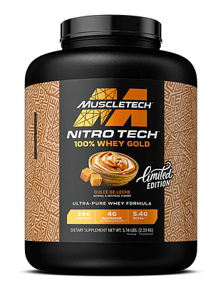 NitroTech 100% WHEY GOLD - 5.1 lbs / 69 servicios, dulce de leche (LIMITED EDITION