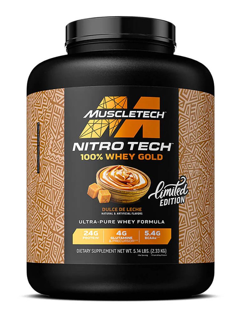 NitroTech 100% WHEY GOLD - 5.1 lbs / 69 servicios, dulce de leche (LIMITED EDITION 1