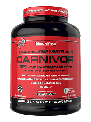 CARNIVOR Beef Protein - 3.7 lbs / 56 servicios, cookies & cream