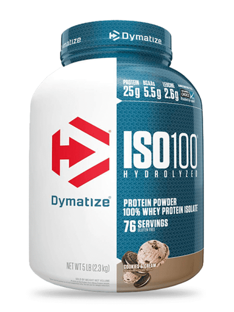 ISO 100 Hydrolyzed - 5 lbs / 74 servicios, cookies & cream 1