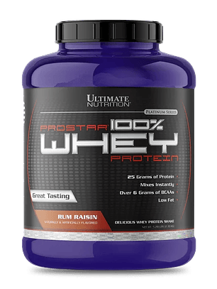 PROSTAR 100% Whey Protein - 5.28 lbs / 80 servicios, rum raisin (PASAS AL RON)