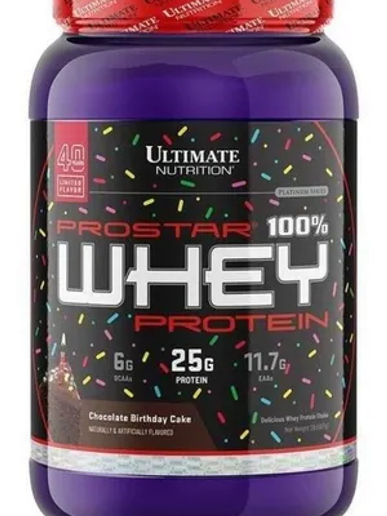 PROSTAR 100% Whey Protein - 2 lbs / 30 servicios, chocolate birthday cake 1
