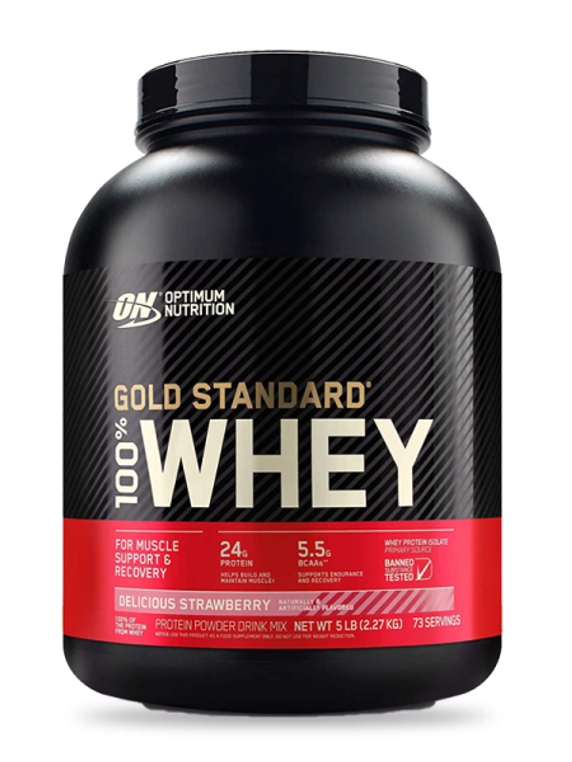 GOLD STANDARD 100% Whey - 5 lbs / 73 servicios, delicious strawberry  1