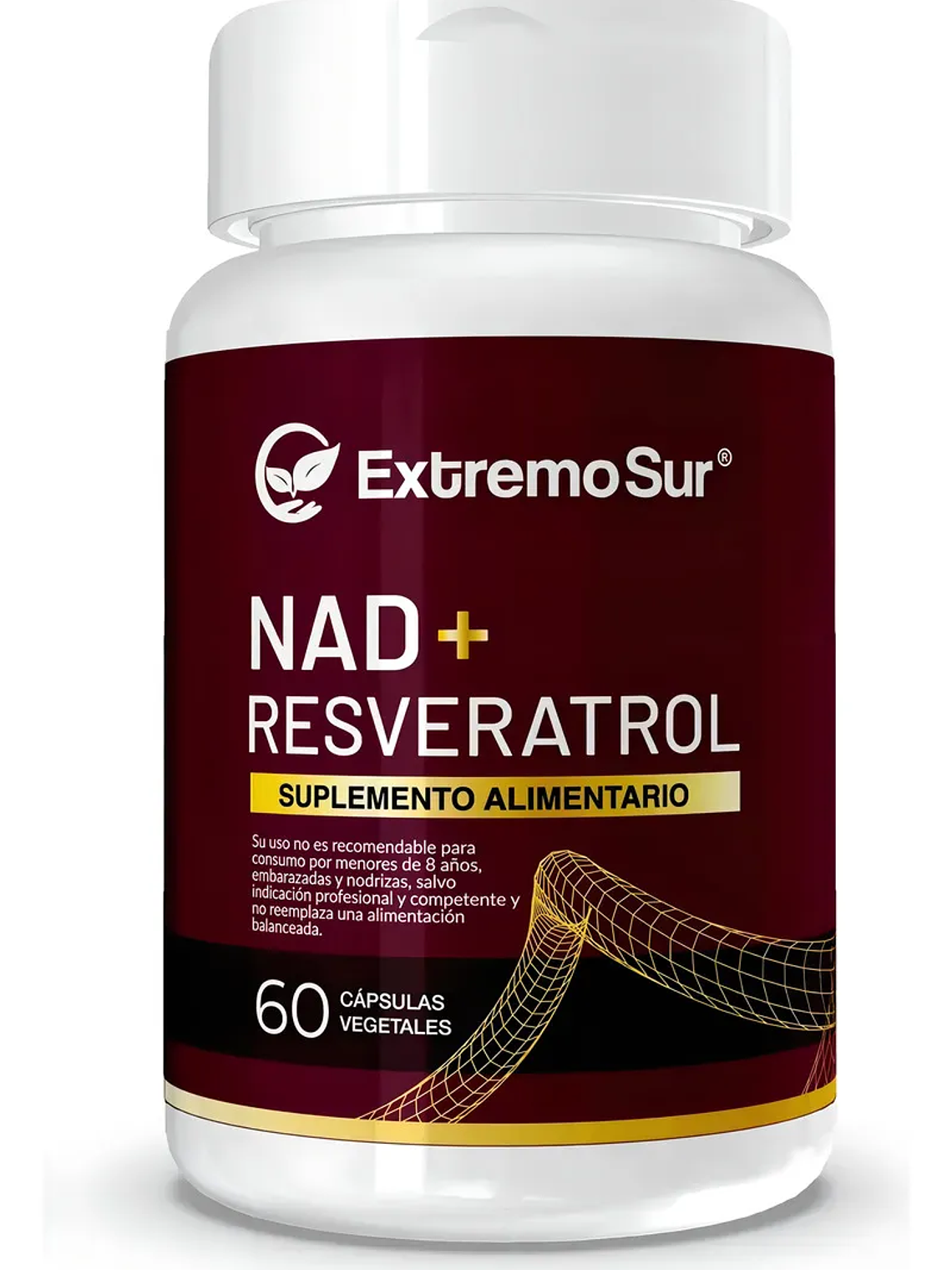 NAD + RESVERATROL Cápsula Vegetal - 60 caps / 60 servicios 1
