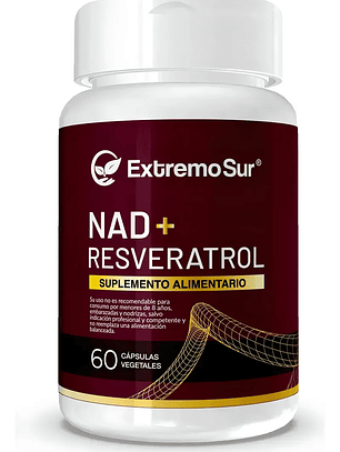 NAD + RESVERATROL Cápsula Vegetal - 60 caps / 60 servicios