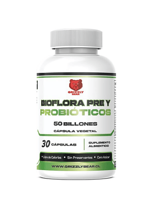 BIOFLORA PRE Y PROBIÓTICOS 50 Billones Cápsula Vegetal - 30 caps / 30 servicios
