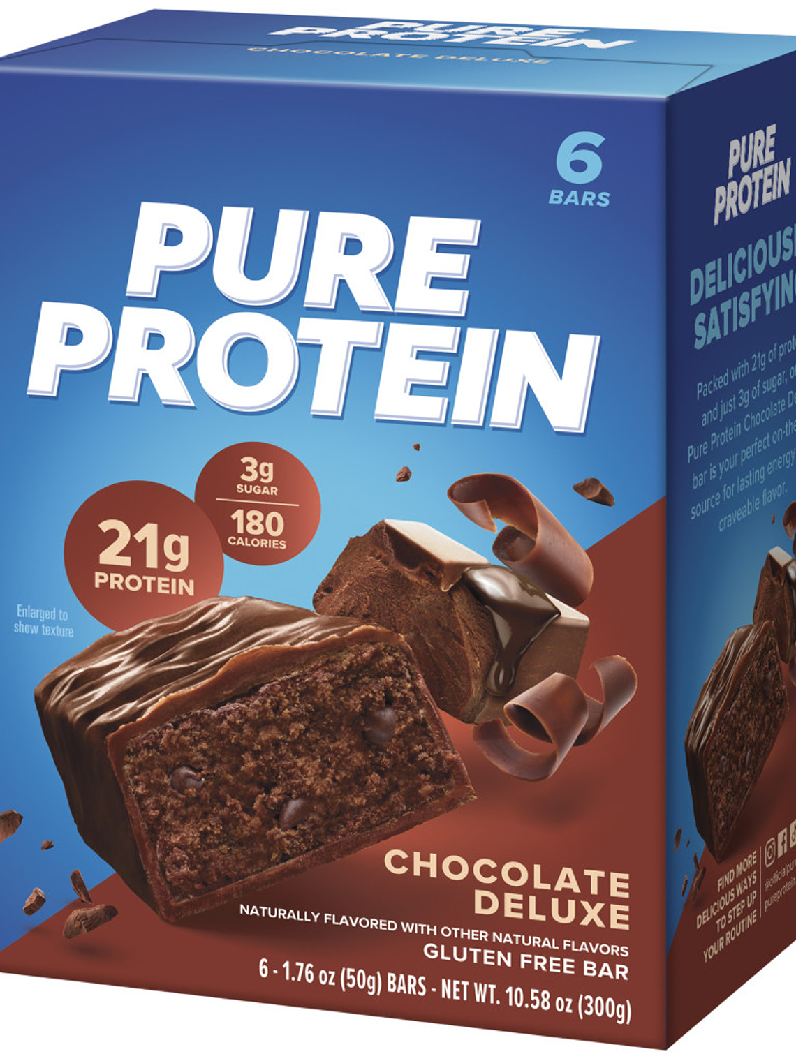 PURE PROTEIN 20 grs Protein Bar GLUTEN FREE - 6 unidades / 50 grs, chocolate deluxe 1