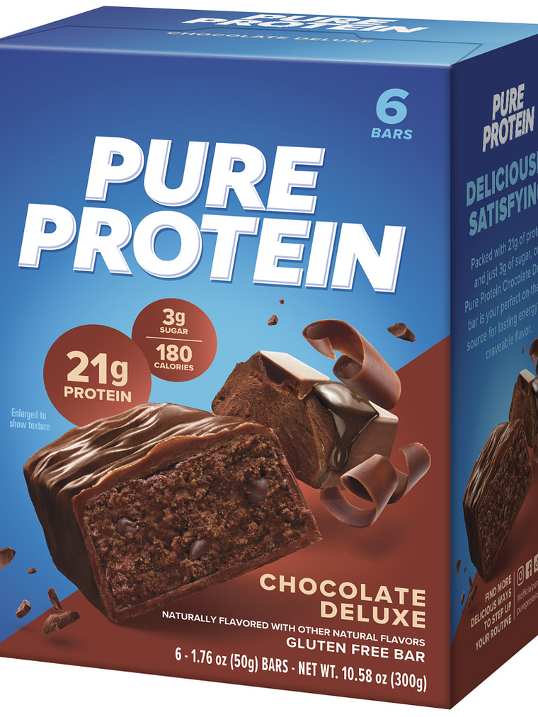 PURE PROTEIN 20 grs Protein Bar GLUTEN FREE - 6 unidades / 50 grs, chocolate deluxe 1