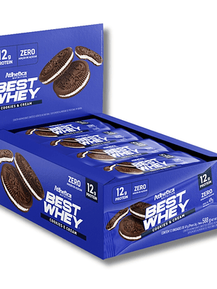 BEST WHEY ZERO 12 grs Protein Bar - 12 unidades / 49 grs, cookies & cream