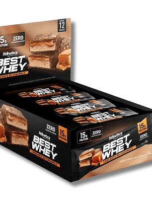 BEST WHEY ZERO 15 grs Protein Bar - 12 unidades / 62 grs, crocante de caramelo