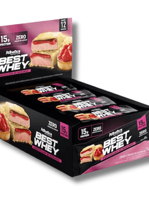 BEST WHEY ZERO 15 grs Protein Bar - 12 unidades / 62 grs, cheesecake de frutilla