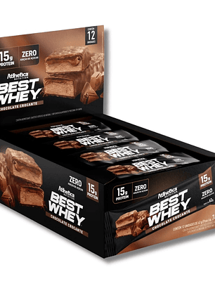 BEST WHEY ZERO 15 grs Protein Bar - 12 unidades / 62 grs, chocolate crocante
