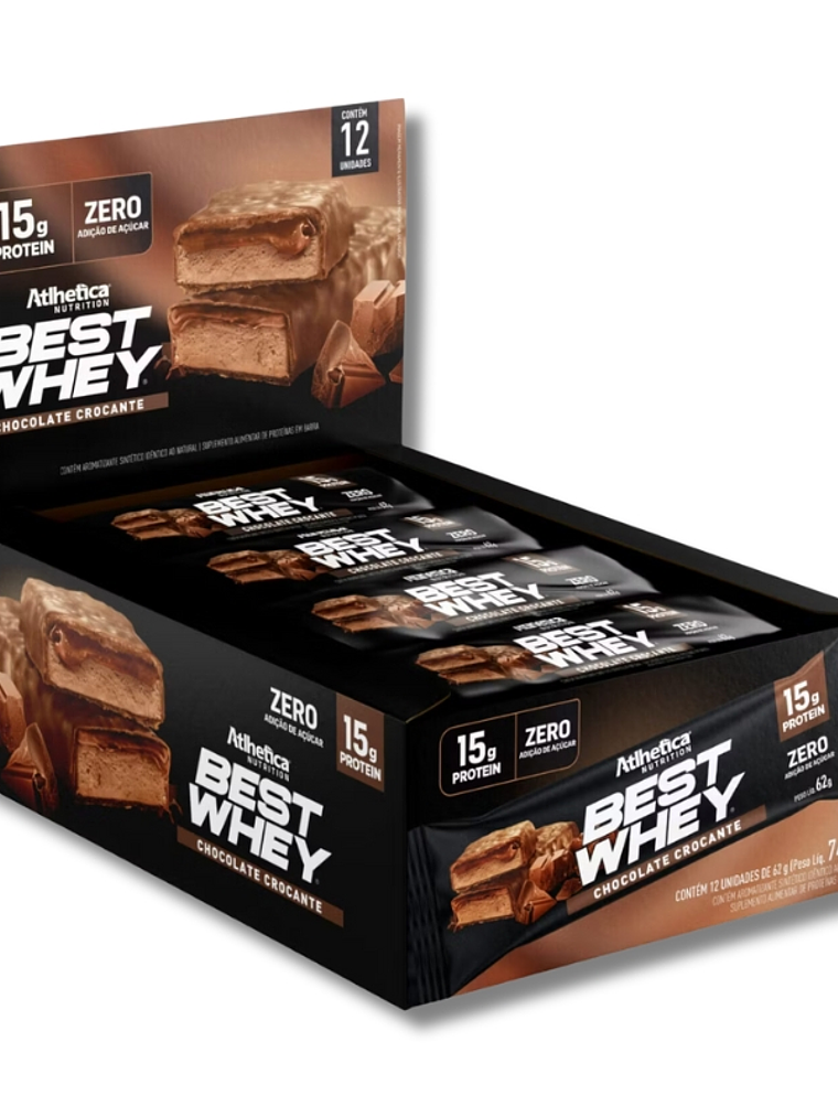 BEST WHEY ZERO 15 grs Protein Bar - 12 unidades / 62 grs, chocolate crocante 1