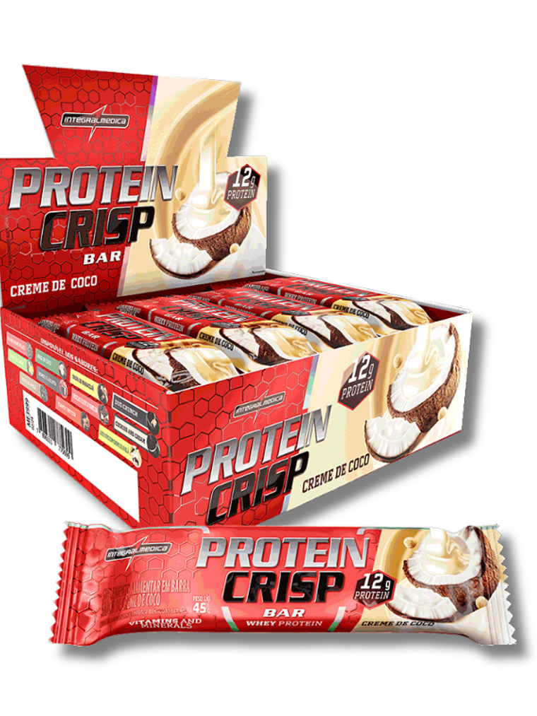 CRISP BAR 12 grs Protein - 12 unidades / 45 grs, creme de coco 1