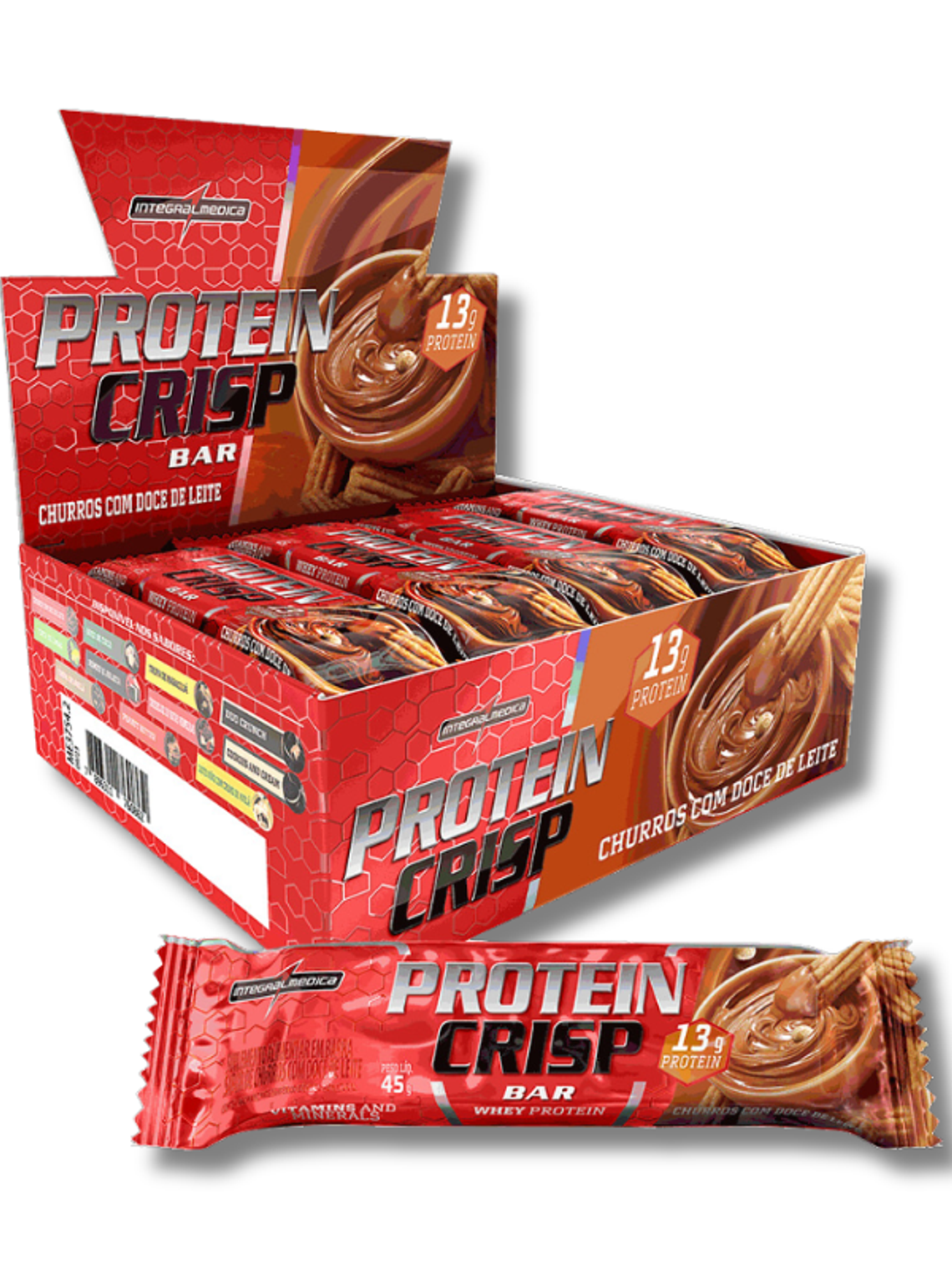 CRISP BAR 13 grs Protein - 12 unidades / 45 grs, churros con dulce de leite 1