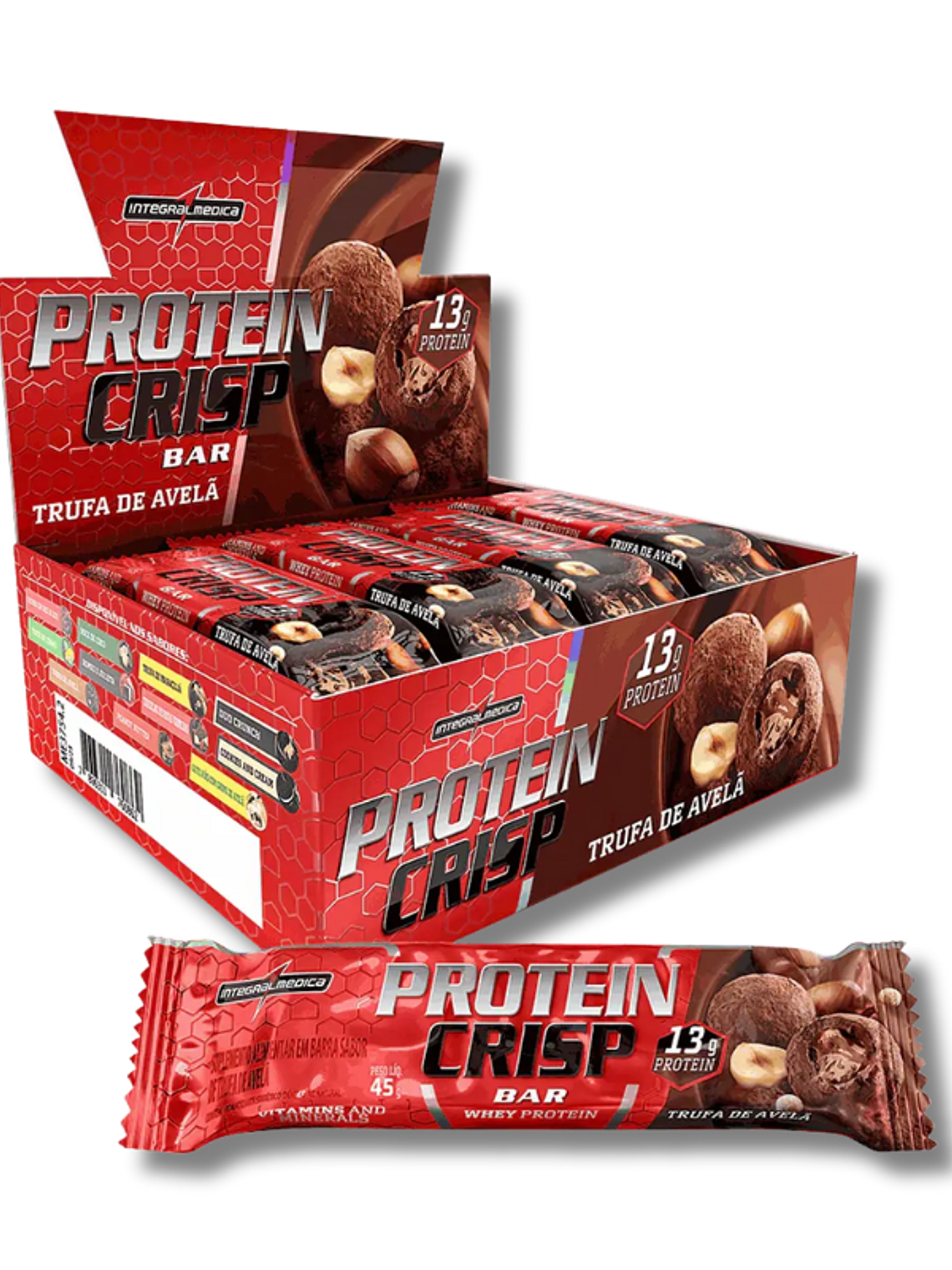 CRISP BAR 13 grs Protein - 12 unidades / 45 grs, trufa de avellana 1