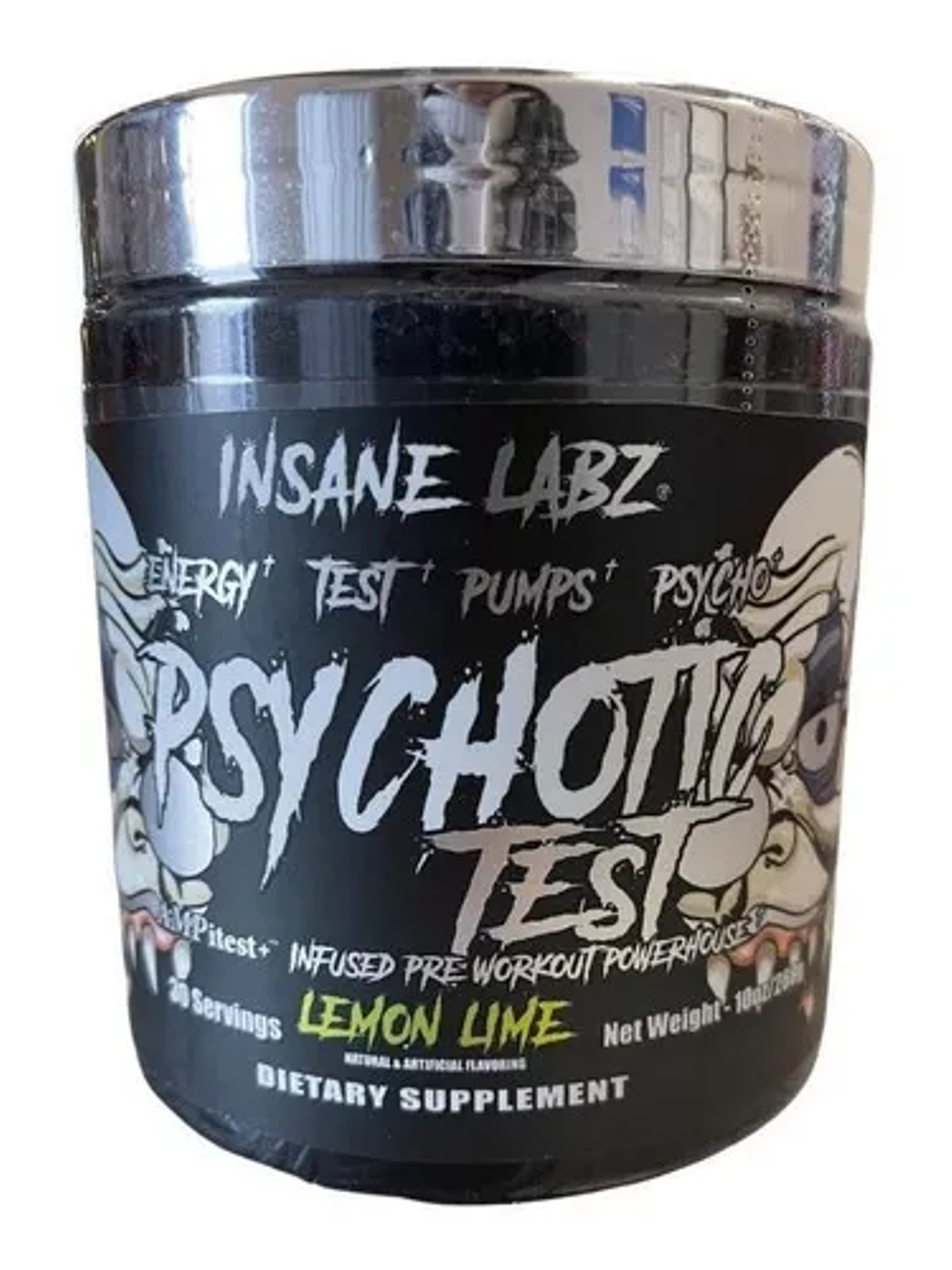 Psychotic TEST Infused Pre-Workout USA - 288 grs / 30 servicios, lemon lime 1