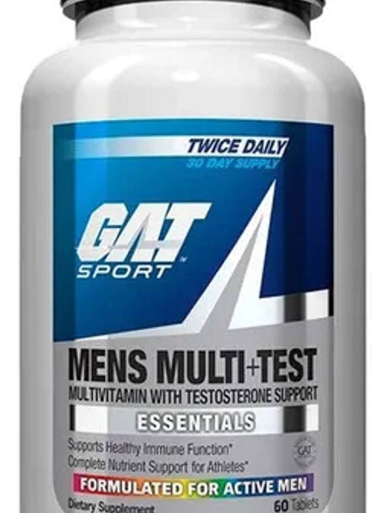 Mens MULTI+TEST Multivitamin with Testosterone Support USA - 60 tabs / 30 servicios 1