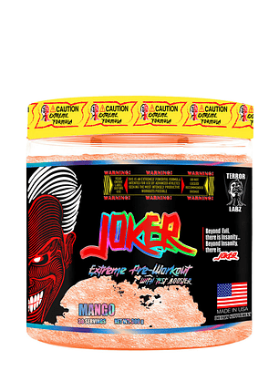 JOKER EXTREME Pre-Workout with TEST BOOSTER USA - 300 grs / 30 servicios, mango