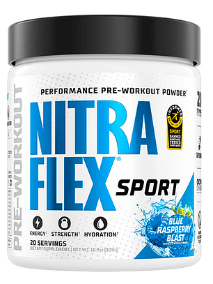 Nitraflex EXTREME SPORT Performance Pre-Workout Powder - 309 grs / 20 servicios, blue raspberry blast