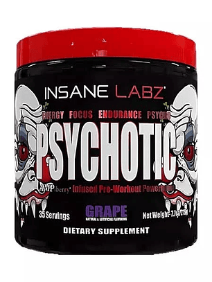 Psychotic GOLD Infused Pre-Workout USA - 202 grs / 35 servicios, grape