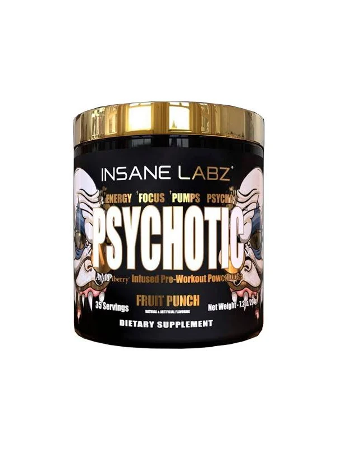 Psychotic GOLD Infused Pre-Workout USA - 204 grs / 35 servicios, fruit punch 1
