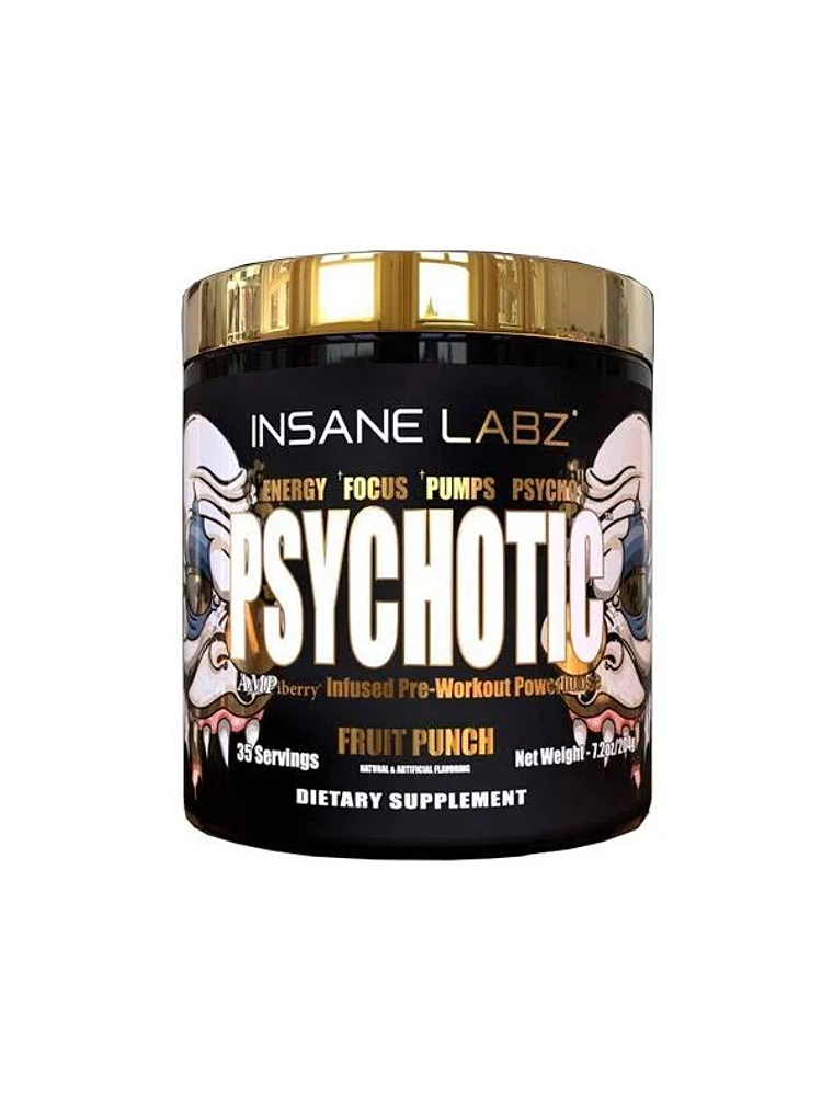 Psychotic GOLD Infused Pre-Workout USA - 204 grs / 35 servicios, fruit punch 1