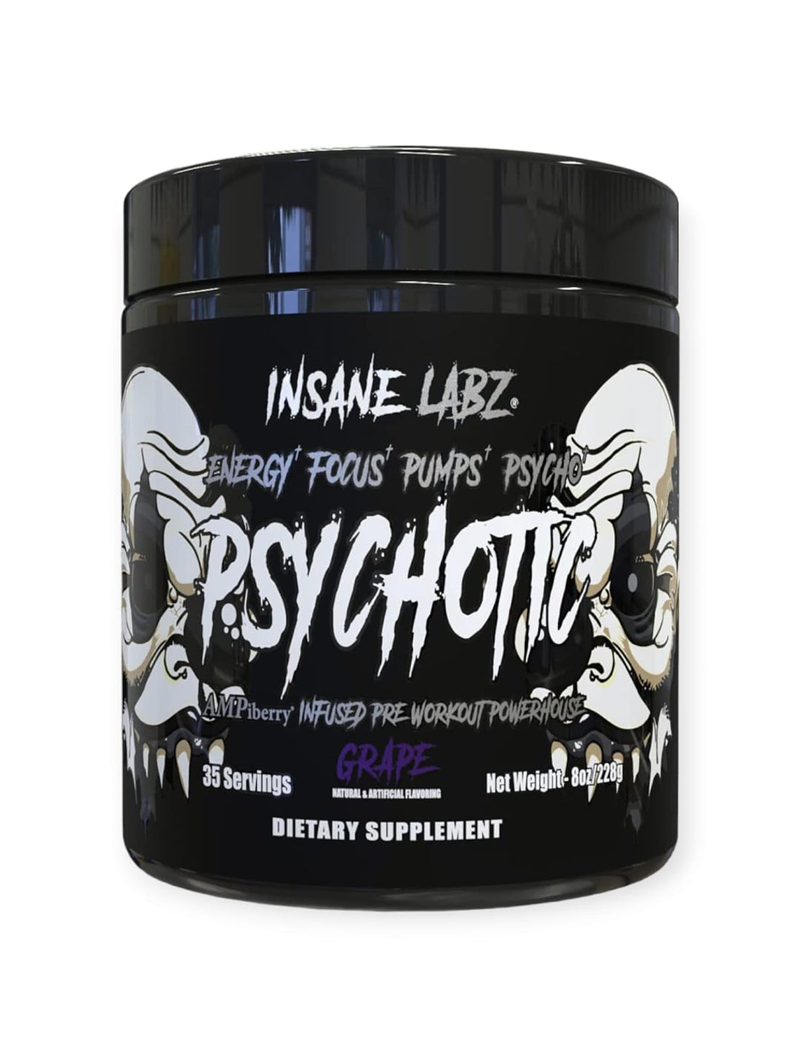 Psychotic BLACK Infused Pre-Workout USA - 228 grs / 35 servicios, grape 1