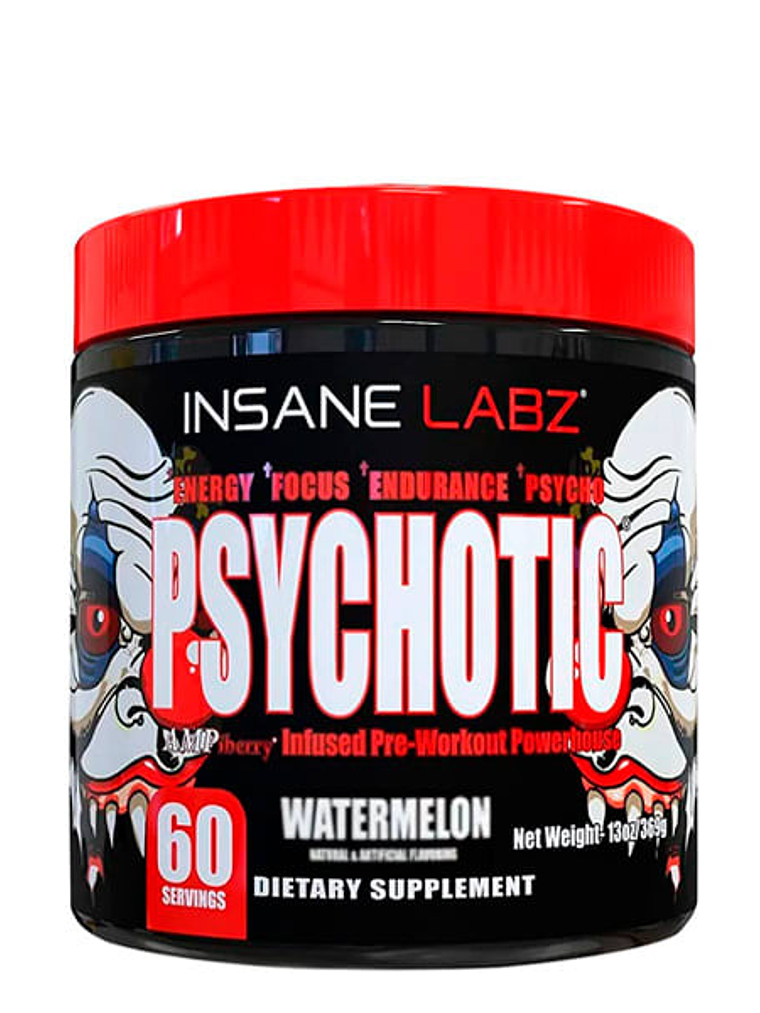 Psychotic RED Infused Pre-Workout USA - 366 grs / 60 servicios, watermelon 1