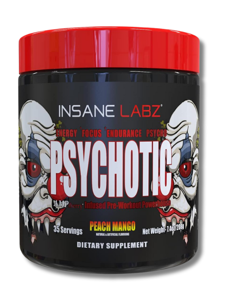 Psychotic RED Infused Pre-Workout USA - 208 grs / 35 servicios, peach mango 1