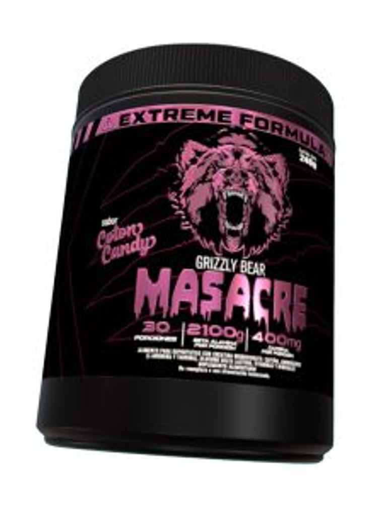 MASACRE Pre Workout - 240 grs / 30 servicios, coton candy 1