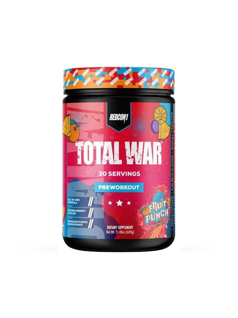 TOTAL WAR PreWorkout - 609 grs / 30 servicios, fruit punch 1
