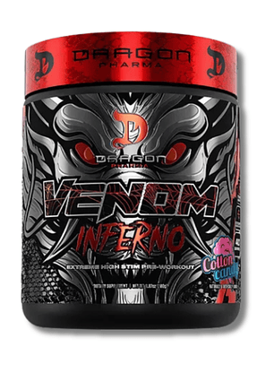 VENOM INFERNO Extreme Pre Workout USA - 280 grs / 40 servicios, cotton candy