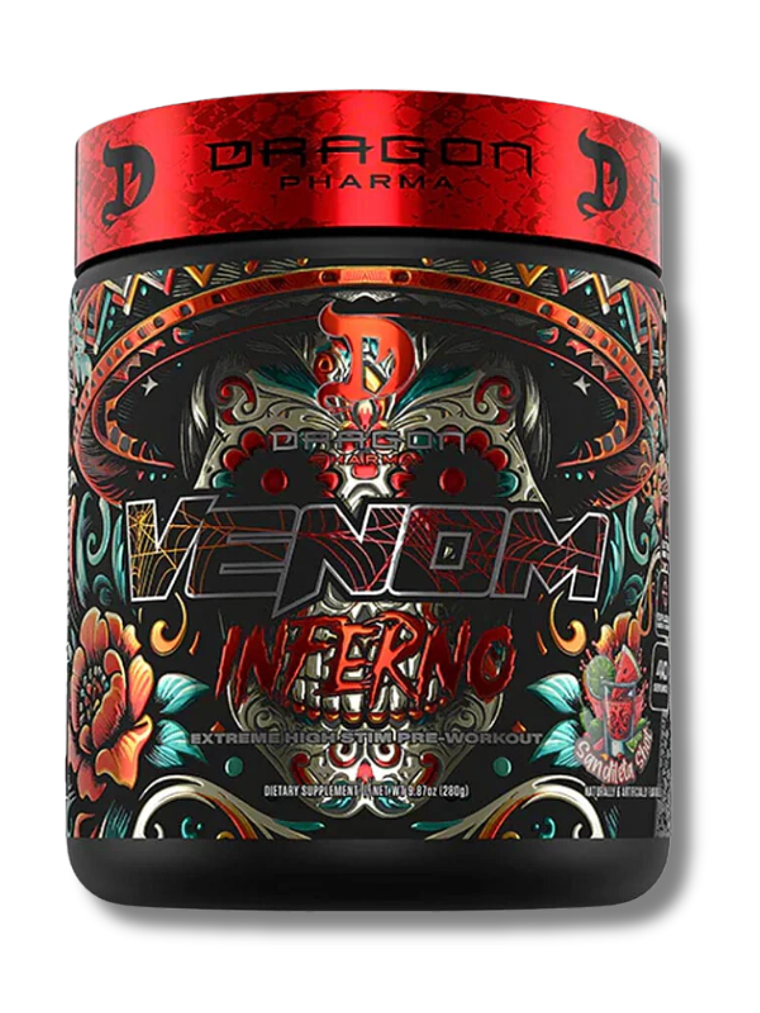 VENOM INFERNO Extreme Pre Workout USA - 280 grs / 40 servicios, sandileta shot 1